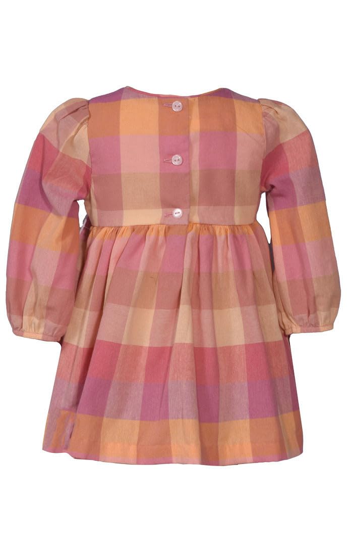 Thanksgiving Dress - Buffalo Check Pumpkin Smocked Dress with Headband for Baby