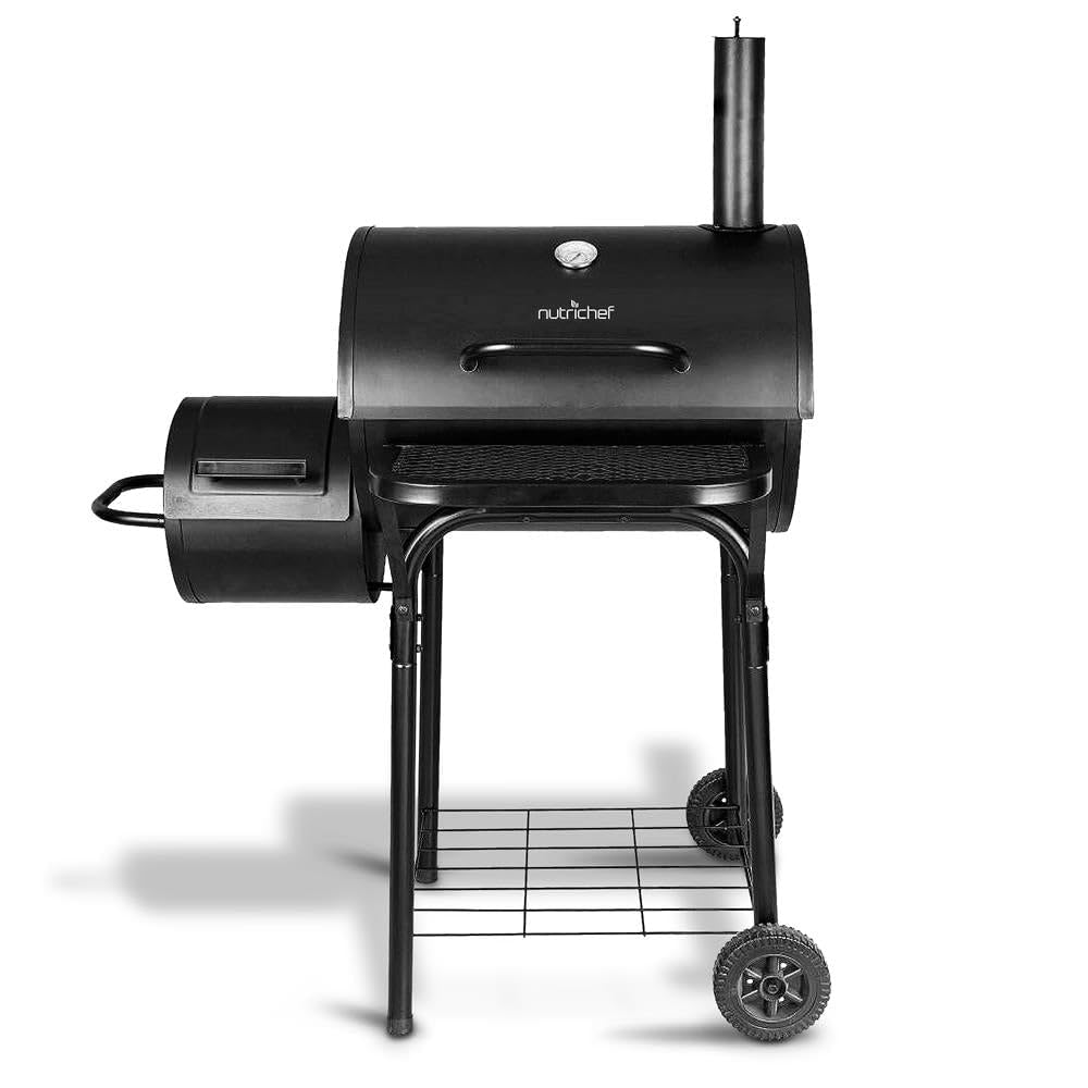 Charcoal Grill Offset Smoker with Cover, Portable Stainless Steel Grill