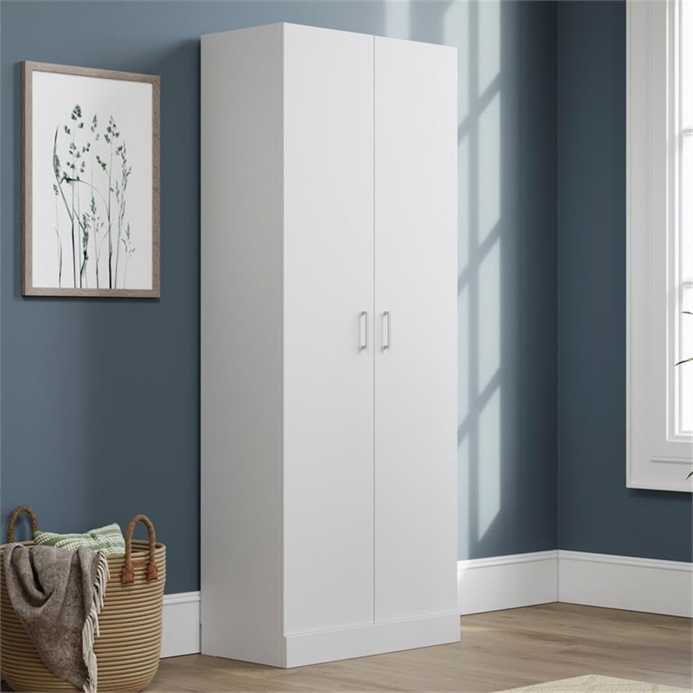 Engineered Wood Storage Cabinet in White Finish