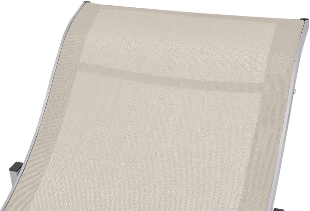 Sun Loungers 2 pcs Cream Textilene