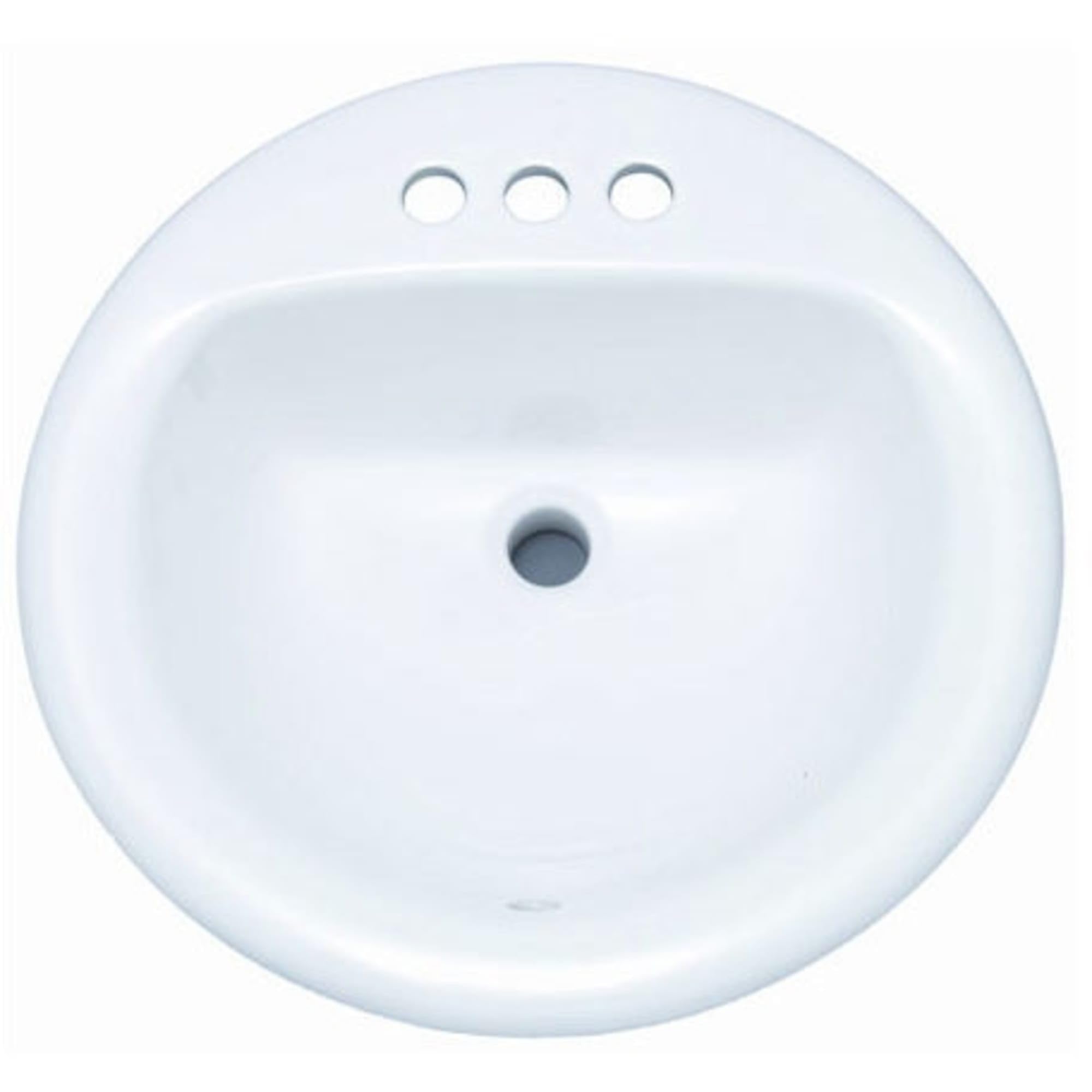 PF194R Rockaway 19" Circular Vitreous China Drop In Bathroom Sink