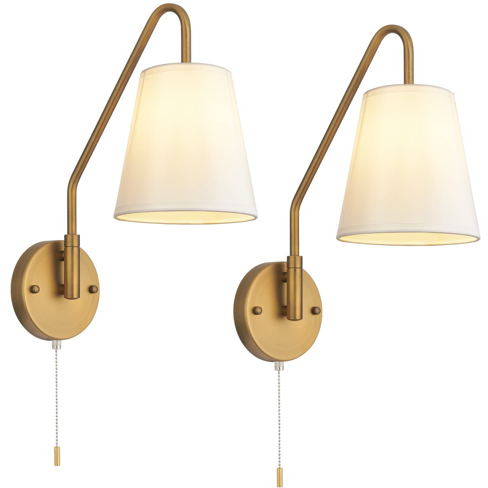 Sconces Set of 2 Hardwired 180 Degree Left and Right Swing Arm Wall Light