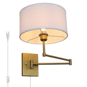 Sconce Swing Arm Wall Lamp with Double Metal Arm and Huge Circle