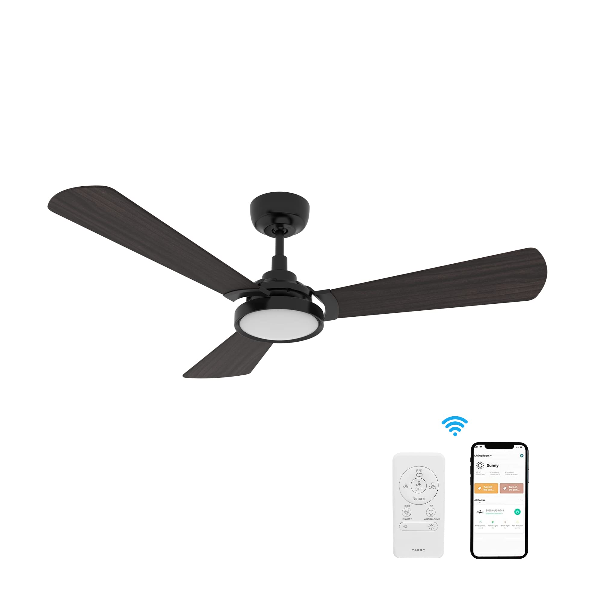 Ceiling Fans with Dimmable LED Lights and Remote, Compatible with Alexa/Google