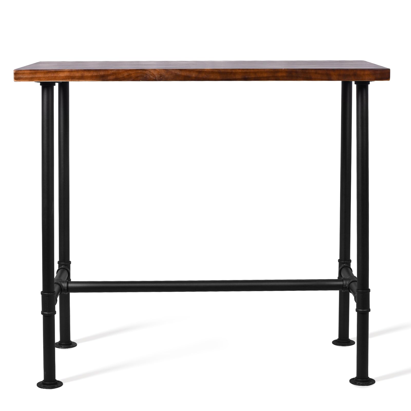 Diwhy DIY Industrial Design Pipe Dining Table Casual Pub BAR Laptop Table Modern Studio Wood and Metal Rectangular Dining Table homeoffice Desk Breakfast high bar Table Brown Desktop 47.3" × 23.6"