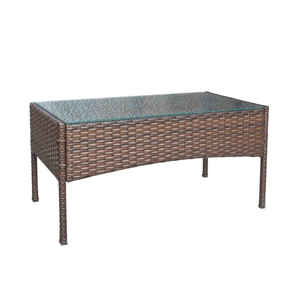 W00609-E Conor 4PC Steel Esprsso Resin Wicker Patio Conversation Set