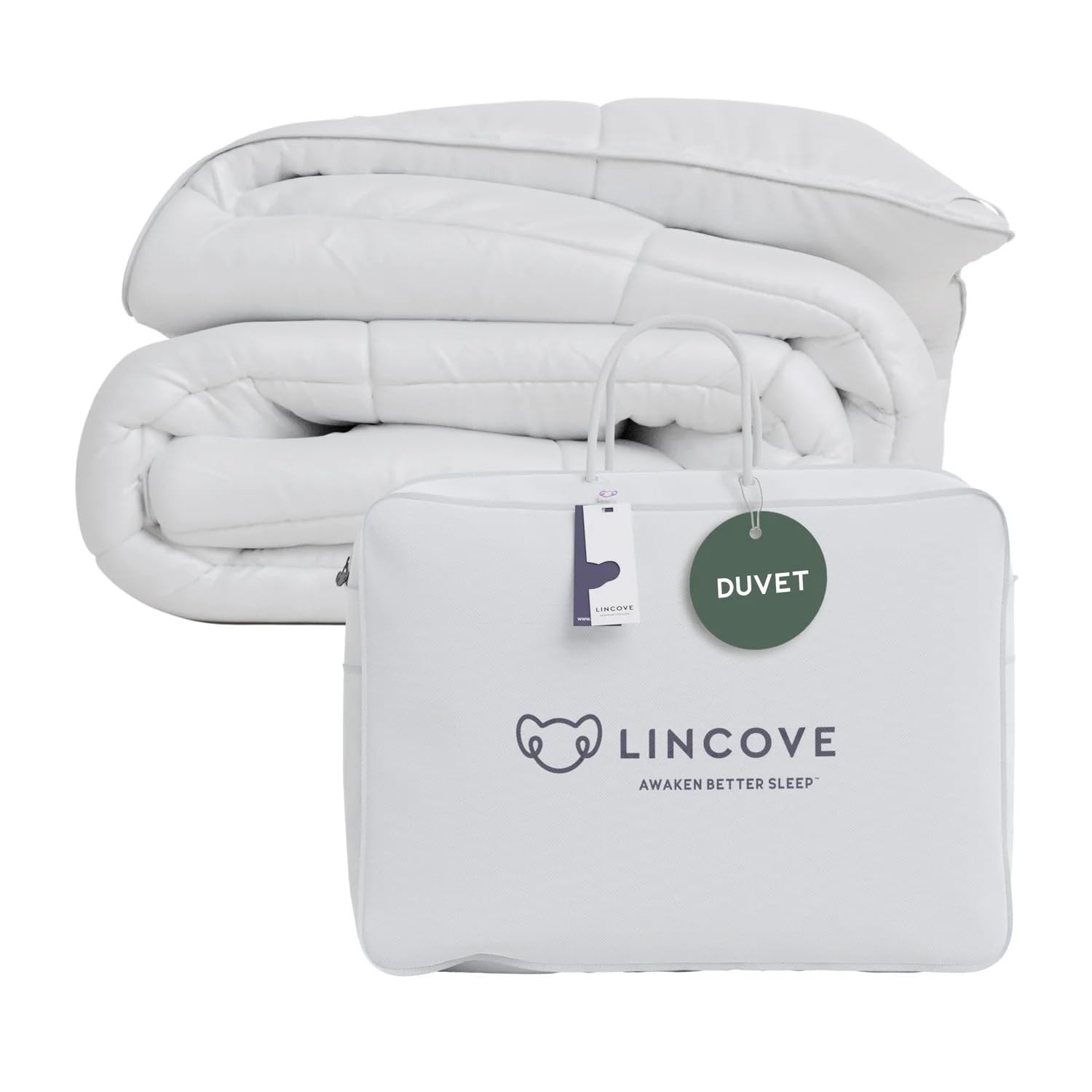 Lincove European Down Comforter King Size - Breathable, Ultra-Soft & Fluffy Comforter Filled with 100% Natural White Down, Luxury Hotel Collection All Season Duvet Insert with Corner Tabs