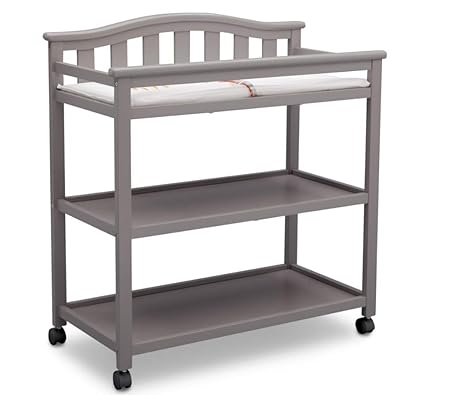 Bell Top Changing Table with Wheels and Changing Pad