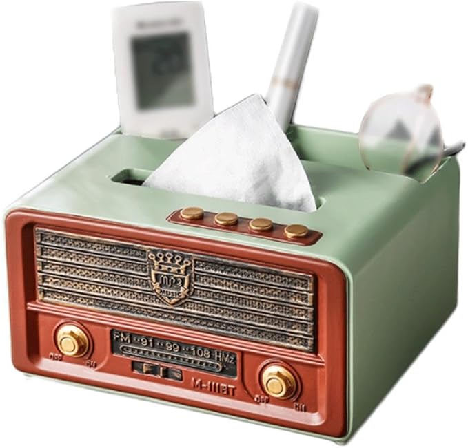 Convenient Desktop Tissue Box Cover Resin Tissue Box Holder Rectangular Decorative