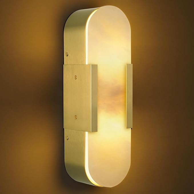 Alabaster Wall Sconce, 20" Natural Marble Wall Sconce