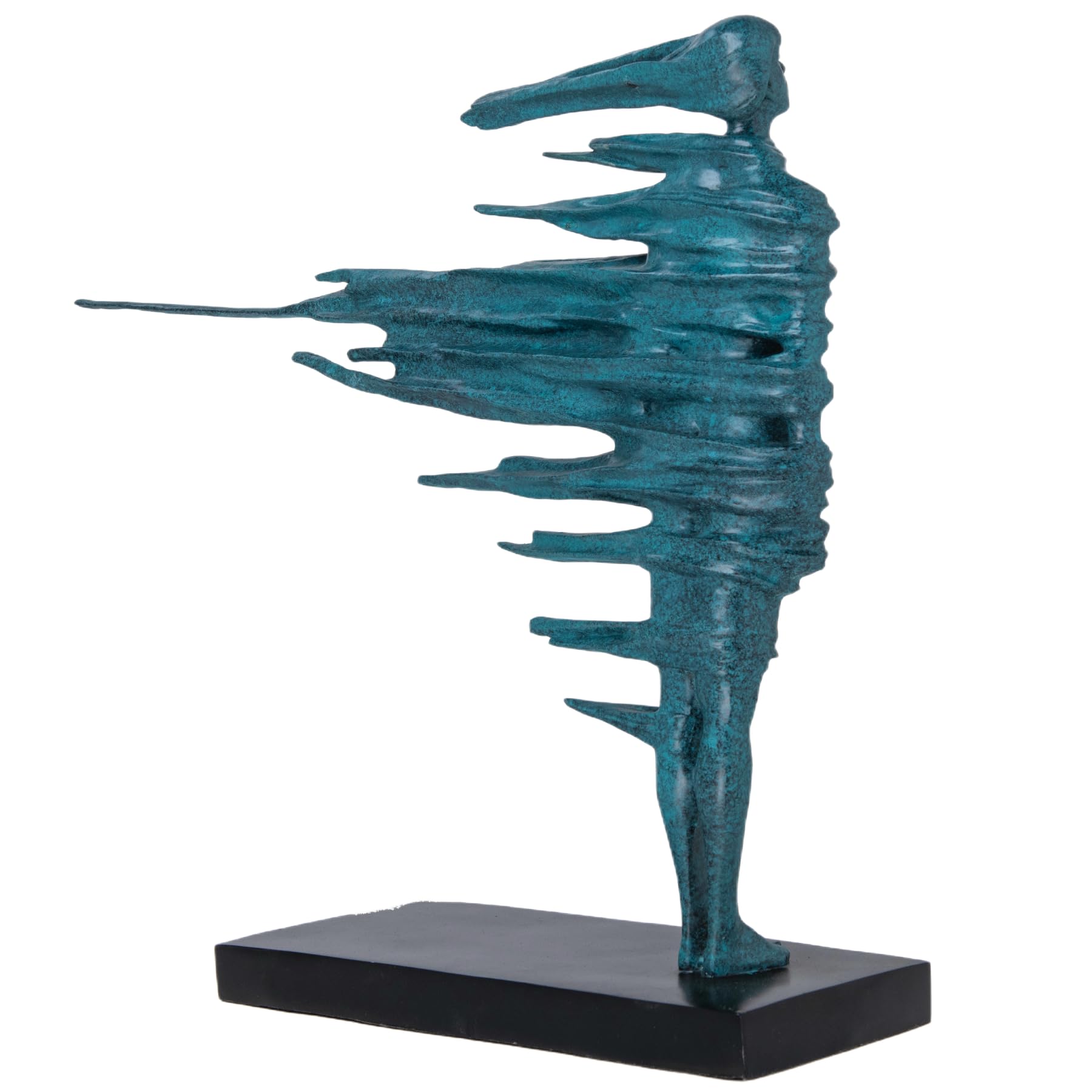 Modern Abstract Bronze Sculpture -Wind-Swept Female Form Statue