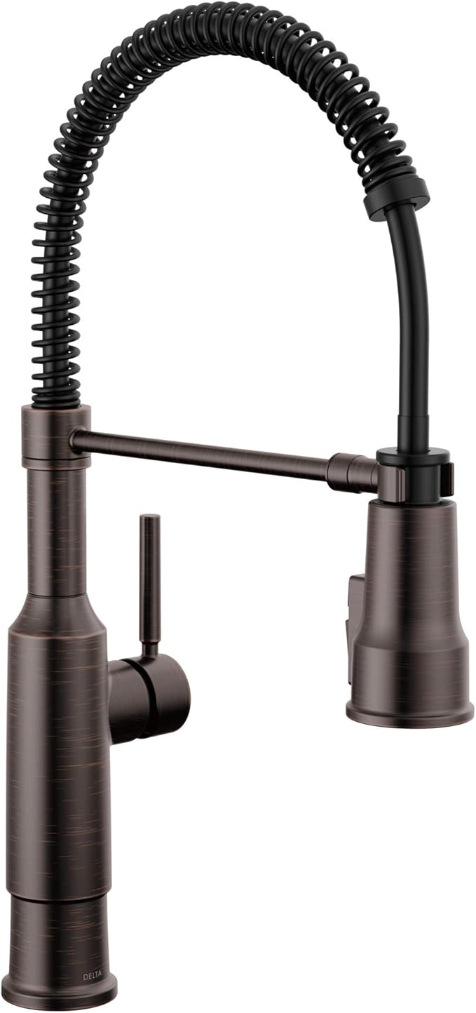 Faucet Theodora Pro Commercial Style Kitchen Faucet with Pull Down Sprayer, Matte Black