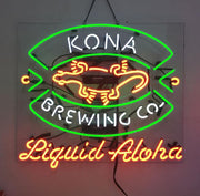 Liquid Aloha Beer Neon Sign Light Real Glass Neon Bar Signs For Home Bar Pub Man