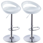 2 ABS Barstools White Adjustable Swivel Bar Chairs 2 PCS for Kitchen Island Pub Bar