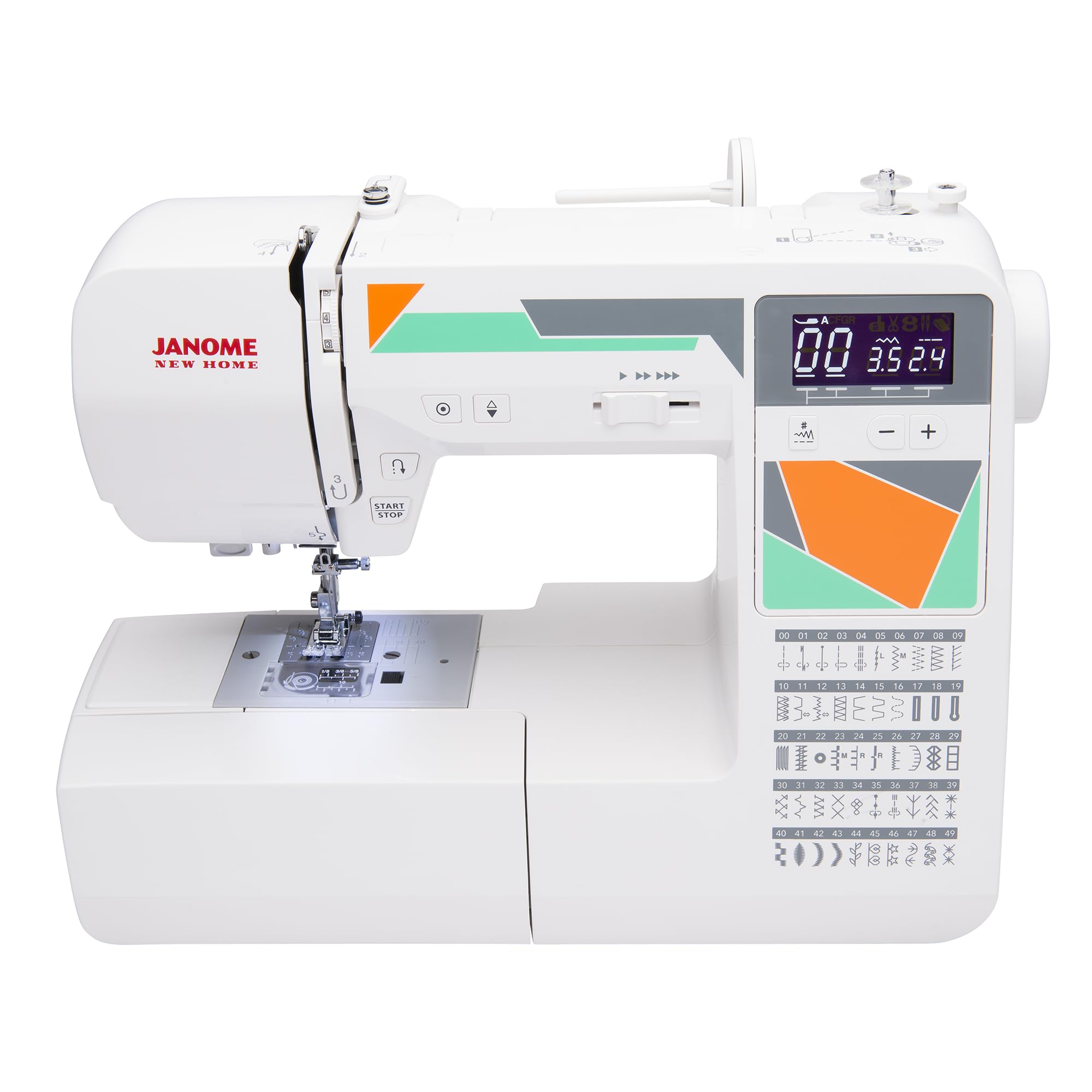 Sewing Machine with 50 Built-In Stitches, 3 One-Step Buttonholes