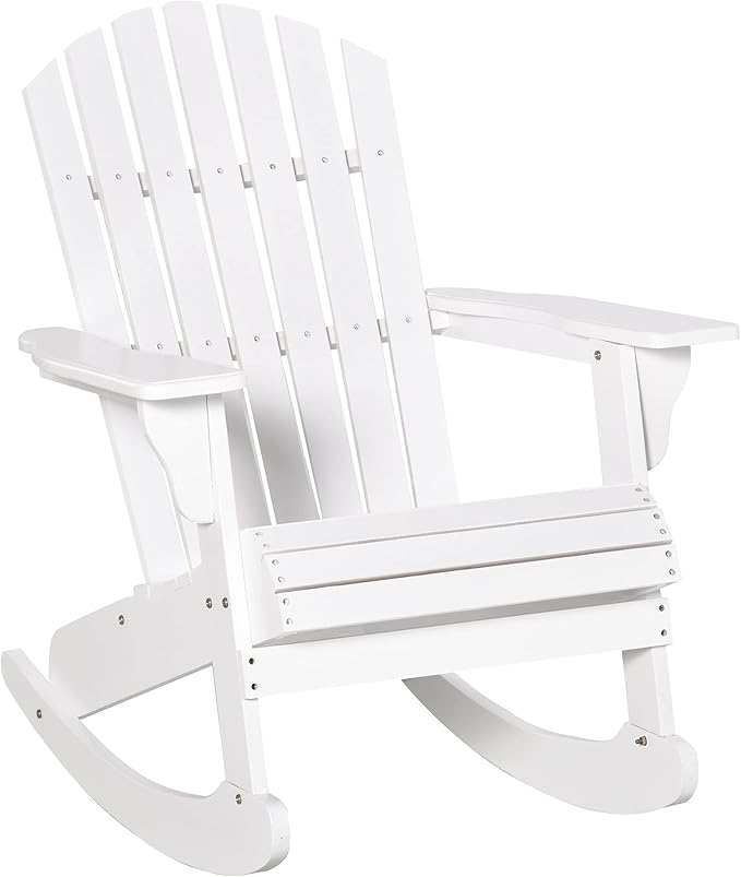 Wooden Adirondack Rocking Chair Outdoor Lounge Chair Fire Pit Seating