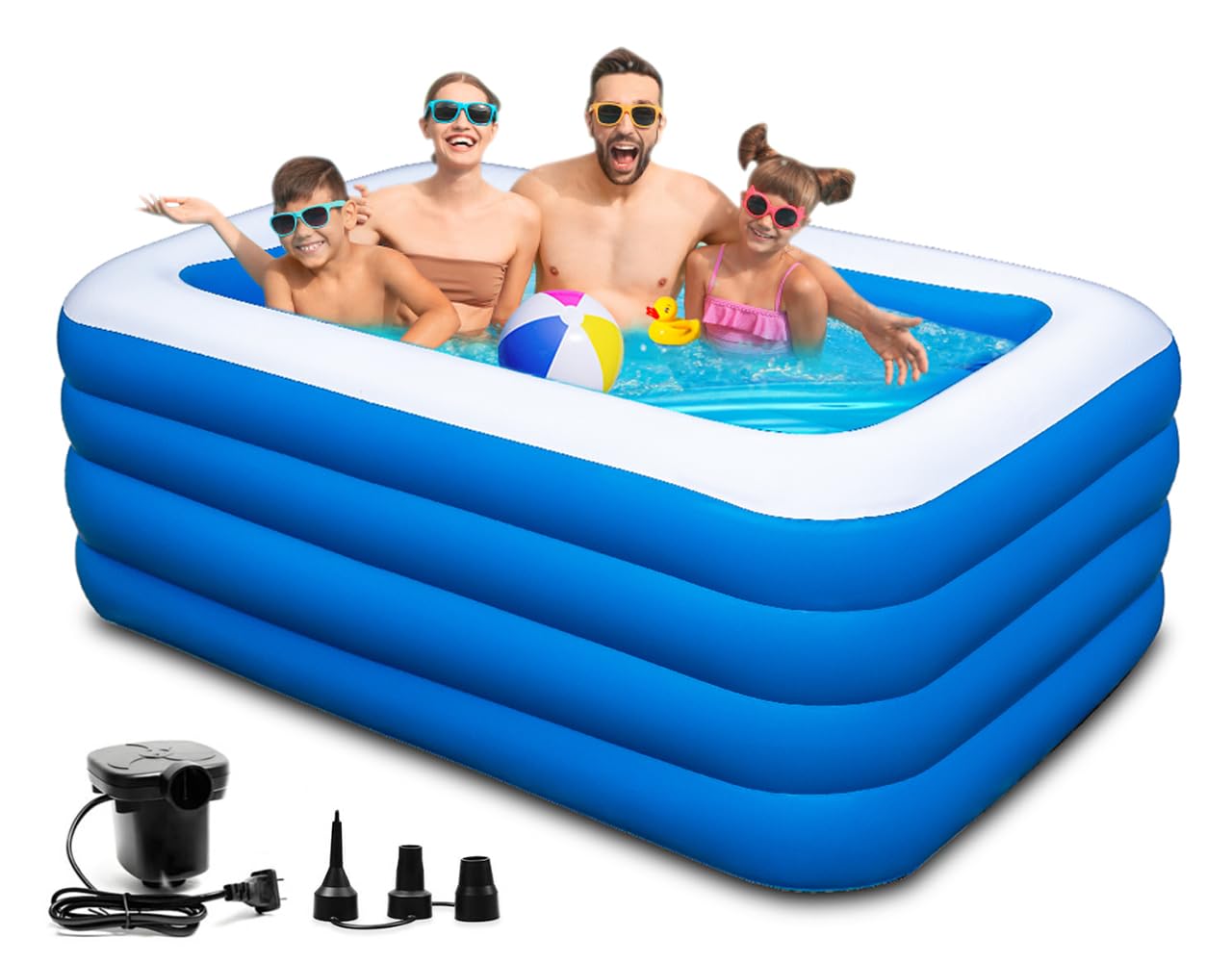 Inflatable Swimming Pool, 79 x 58 x 29 inch Full-Sized Large Inflatable Pools