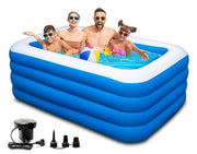 Inflatable Swimming Pool, 79 x 58 x 29 inch Full-Sized Large Inflatable Pools