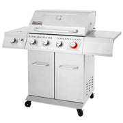 GA4402S 4 Burner Propane Gas Grill with Side Burner & Warming Rack,