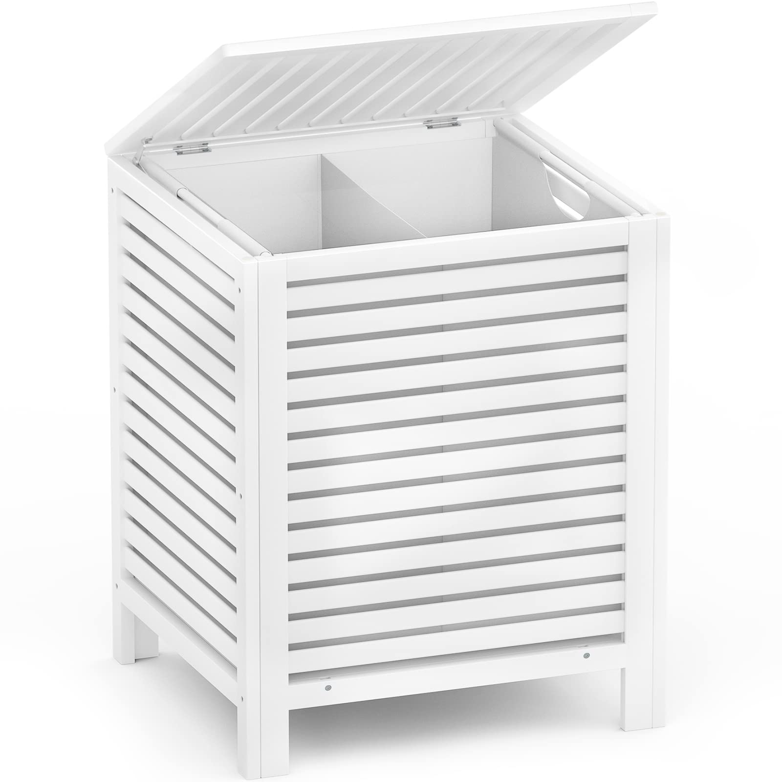 Bamboo Laundry Hamper with Lid, 120L Large Clothes Laundry Sorter