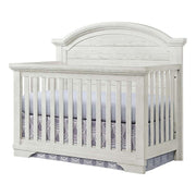 Modern Wood Arch Top Convertible Crib in White Dove