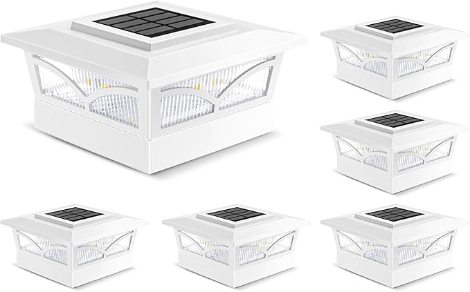 Solar Post Cap Lights Outdoor, 2 Modes LED, Deck Fence Post Solar Lights for 3.5x3.5 4x4