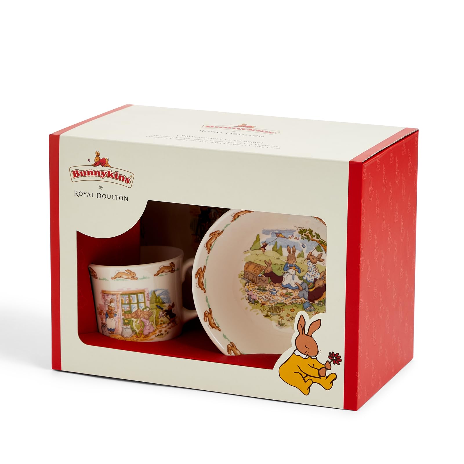 Bunnykins 3-Piece Childrens Set (Bowl, Plate & One Handled Mug)