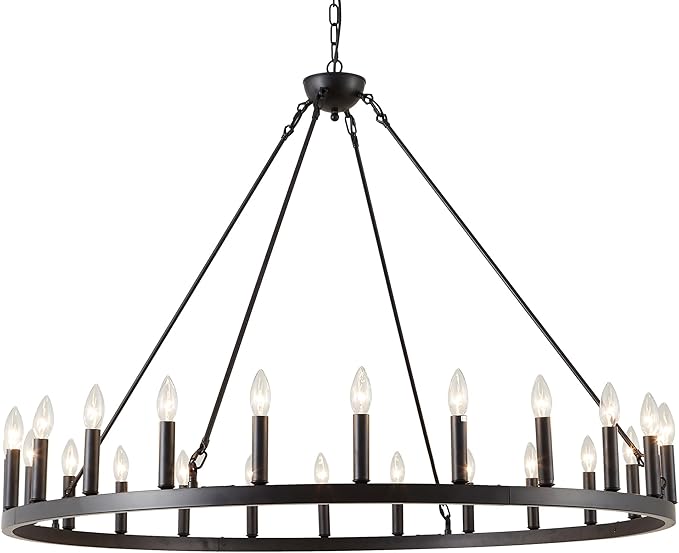 Wagon Wheel Lighting Round Chandelier for Dining Room Large Chandeliers for High