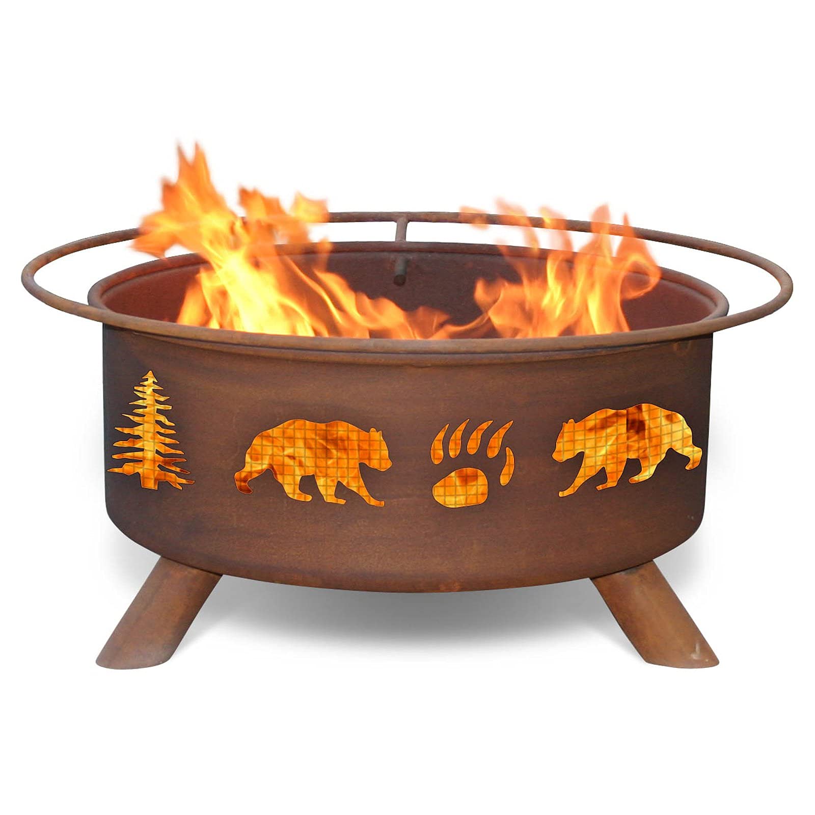 F107, 30 Inch Bear & Trees Fire Pit
