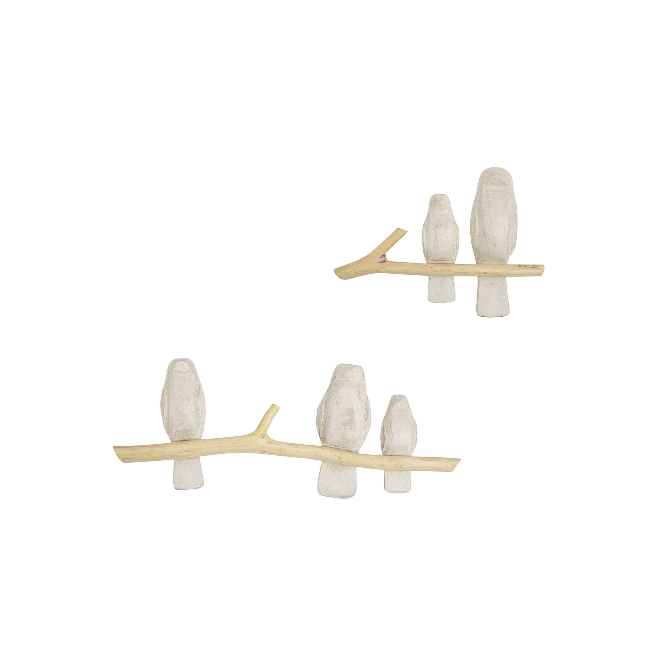Handcrafted Wooden Bird Wall Decor, 2-Piece Set for Boys or Girls Woodland Nursery Decor