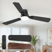 Ceiling Fans with Lights and Remote: 42 Inch Modern Black Ceiling Fan