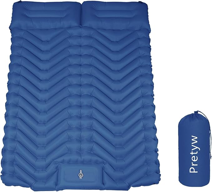 Double Sleeping Pad for Camping - Ultralight Camping Mattress with Pillow