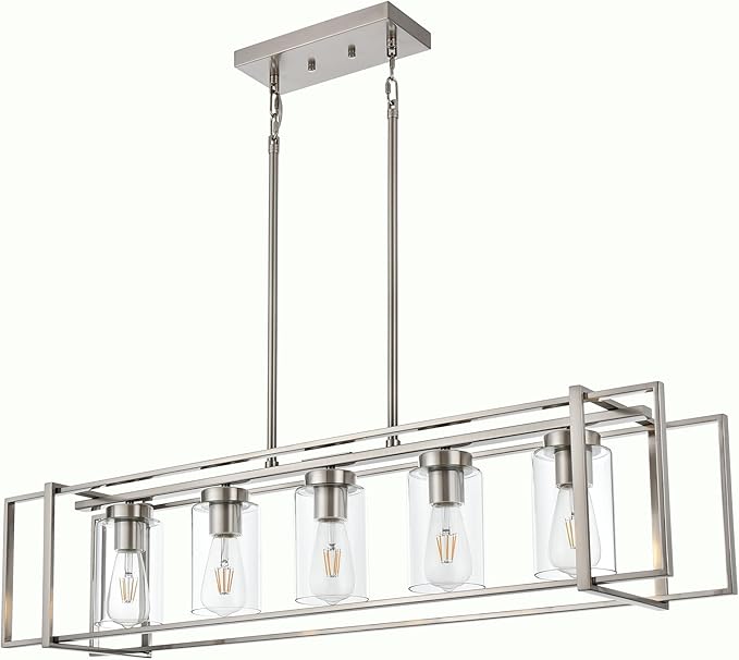Large Pendant Lights Kitchen Island 5 Lights Dining Room Light Fixture Farmhouse