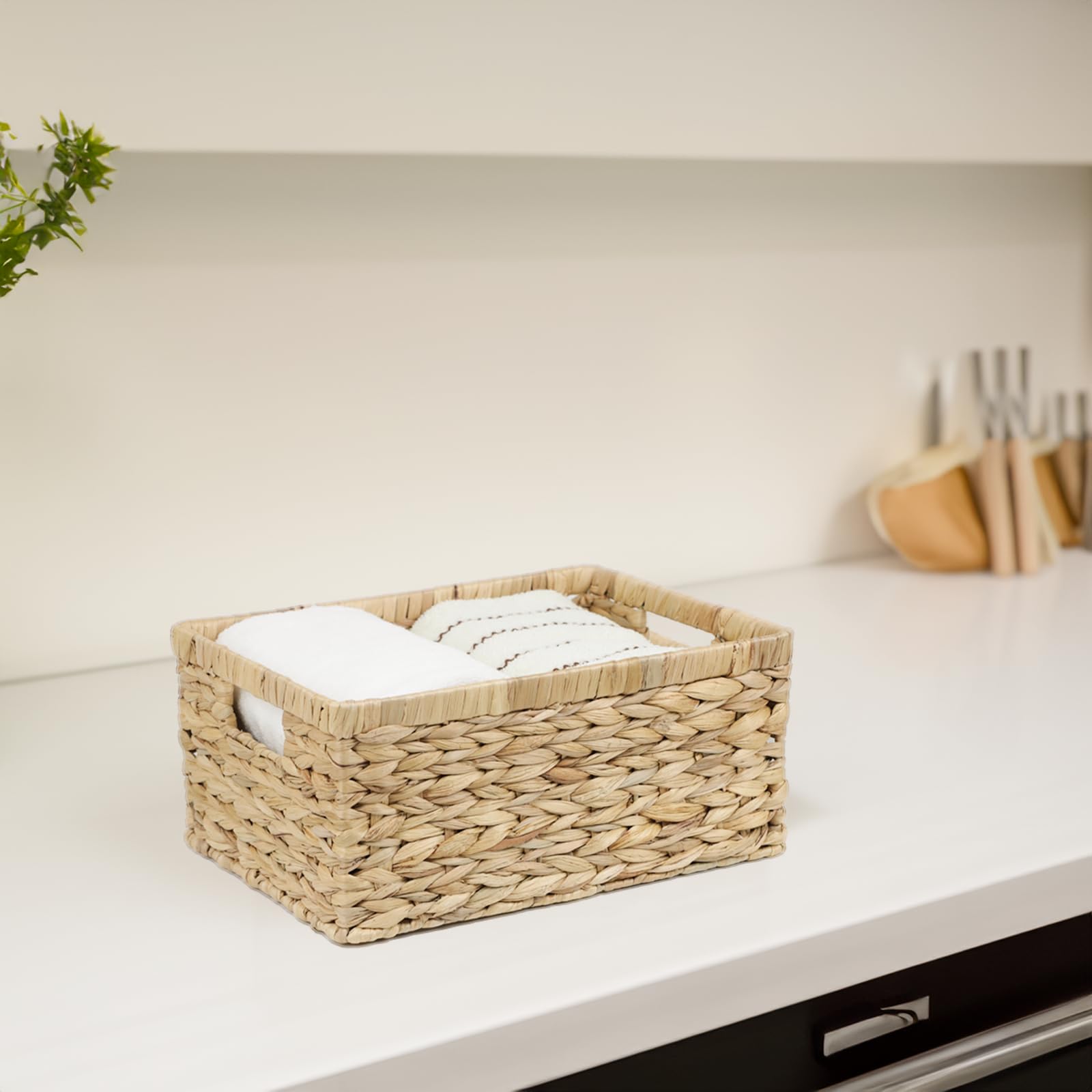 Wicker Basket, Water Hyacinth Baskets for Organizing