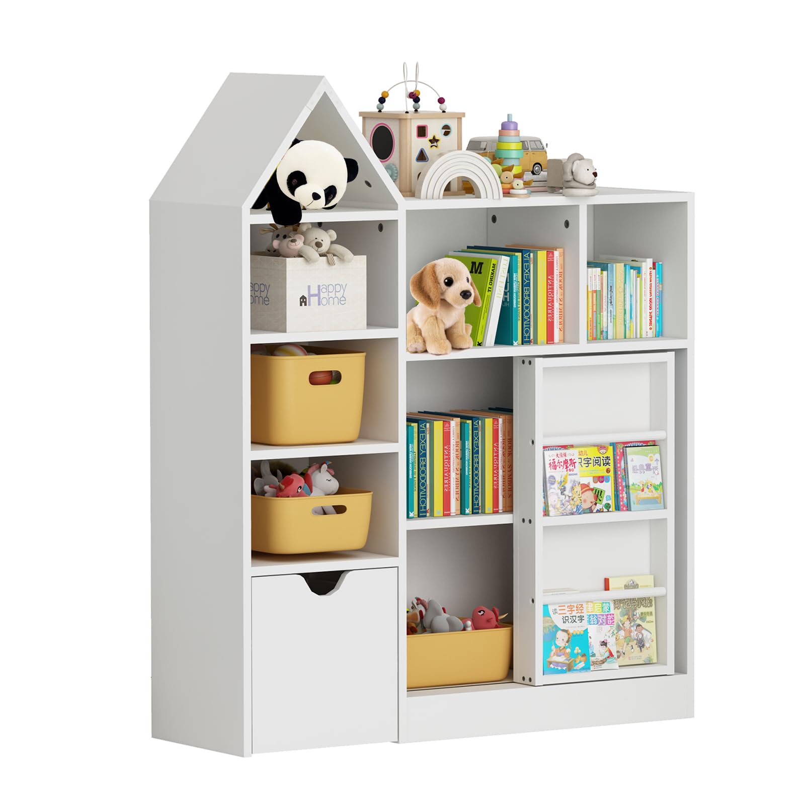 Toy and Book Organizer for Kids, Kids Toy Storage Organizer & Bookshelf