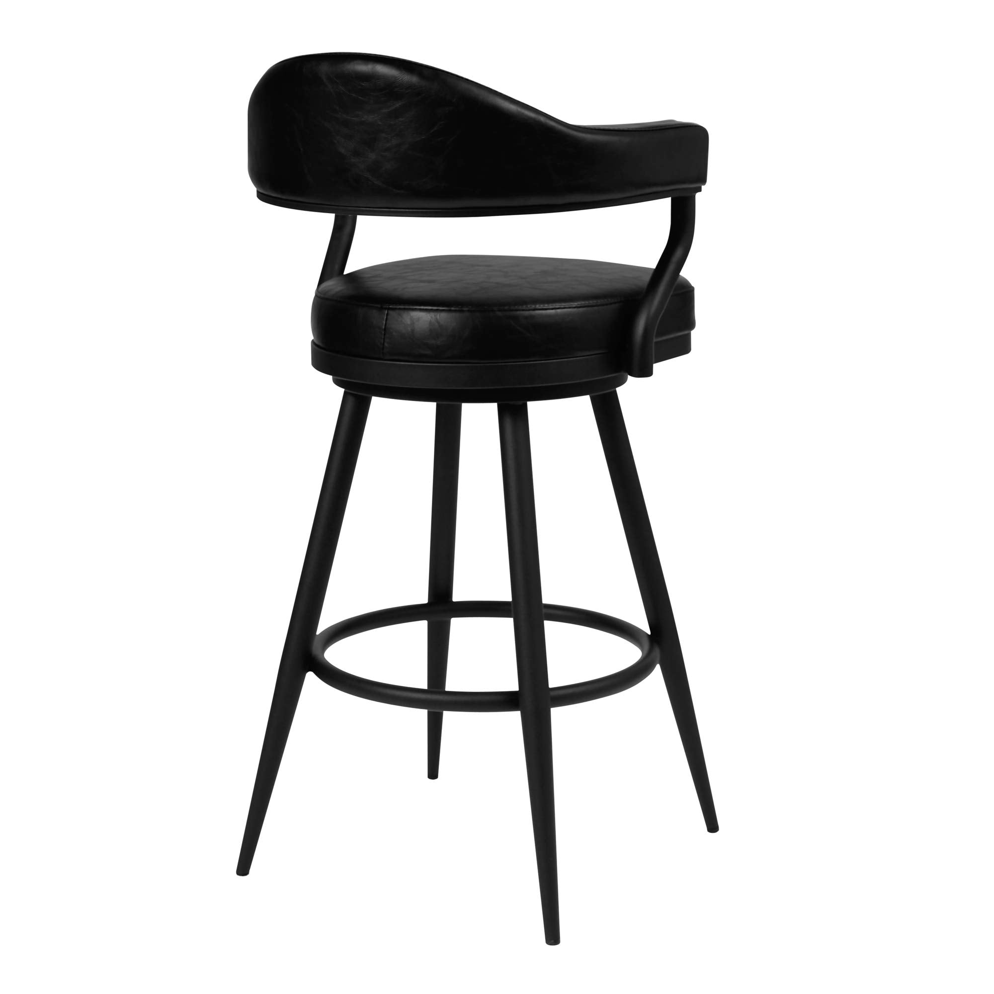26" Counter Height Barstool in a Black Powder Coated Finish and Vintage Black
