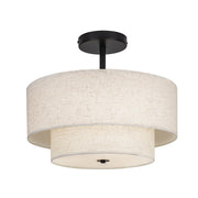Inch Large Semi Flush Mount Ceiling Light Fixture with Dual Drum Design, Farmhouse