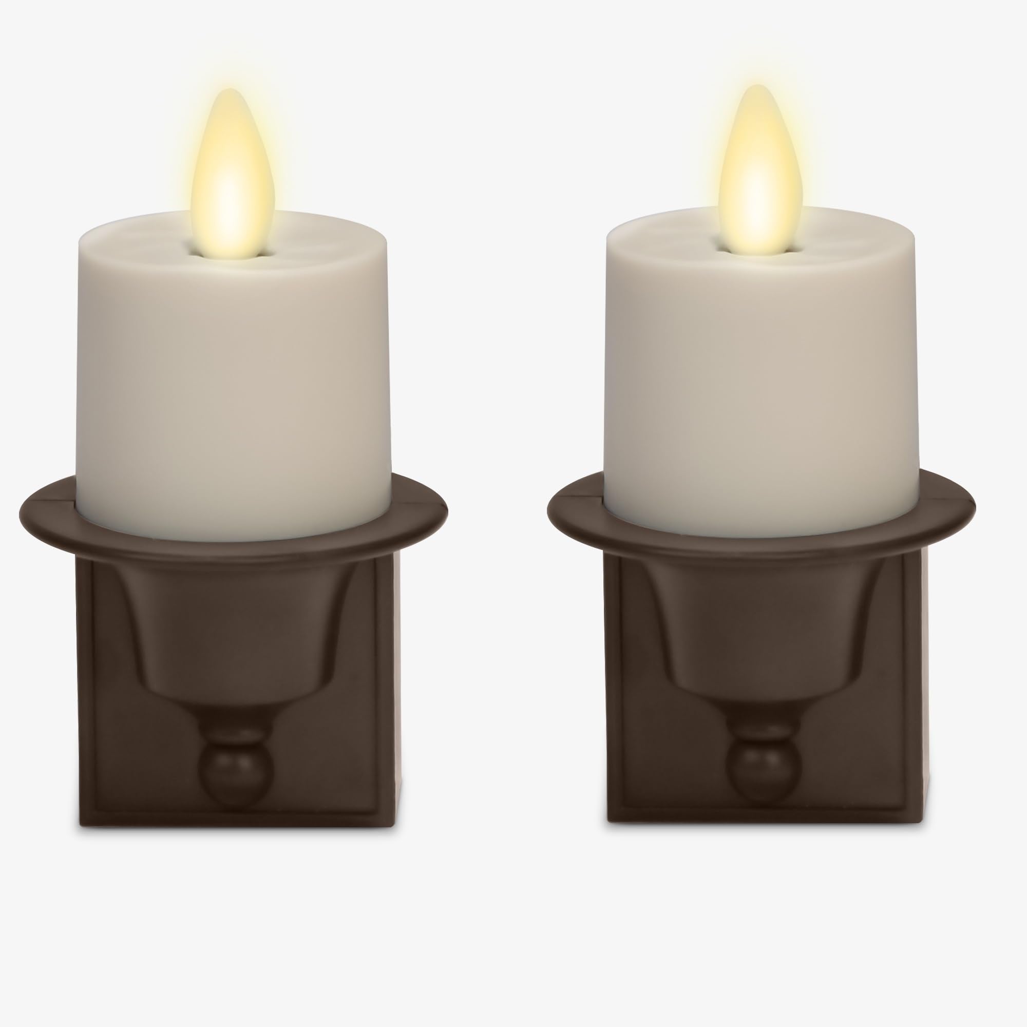 s Candle Bronze Nightlight with Motion Sensor - Set of 2 - Plugin Night LED