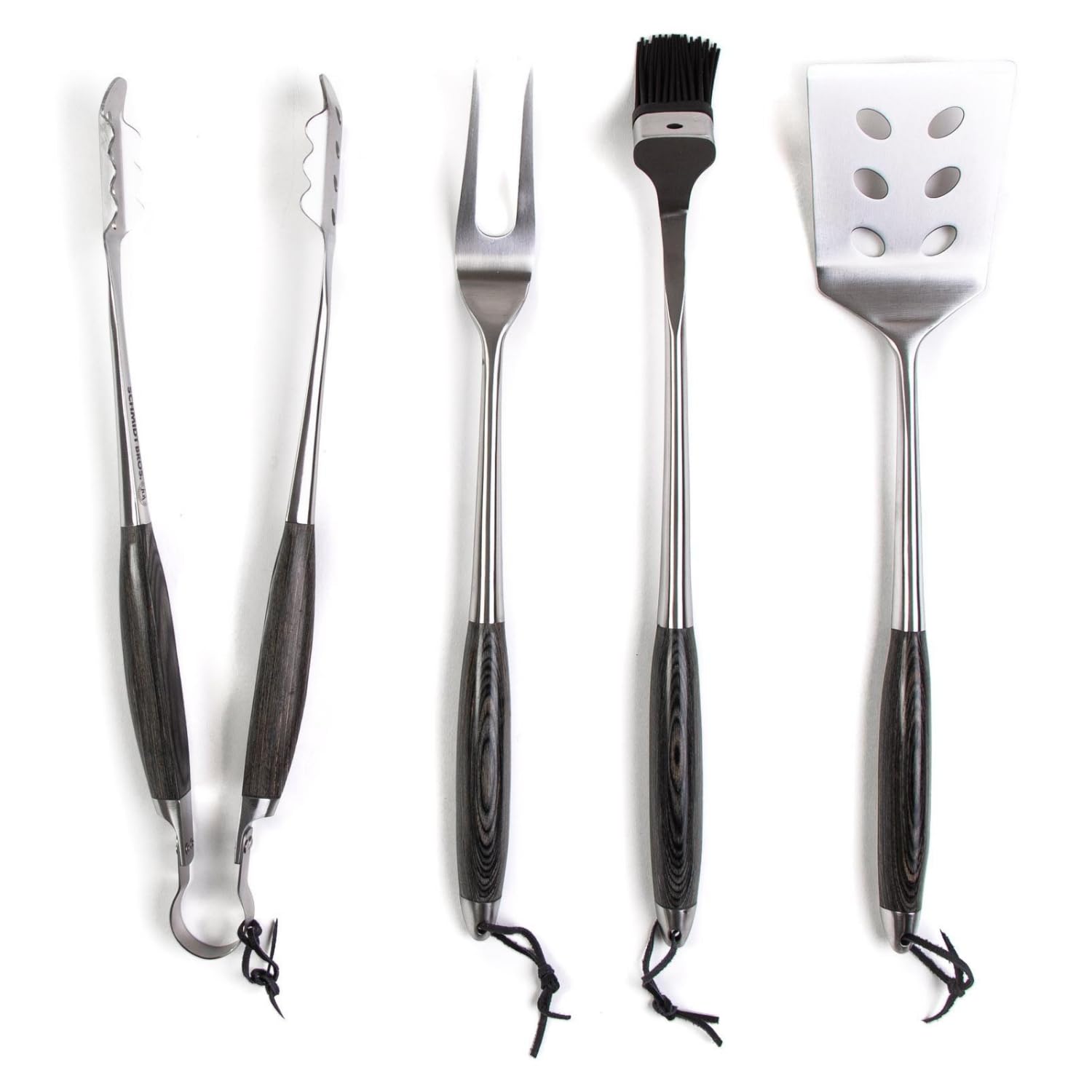 Ash 4 Piece Grill Set, Full-Forged Stainless Steel Grilling Utensils Including Spatula,