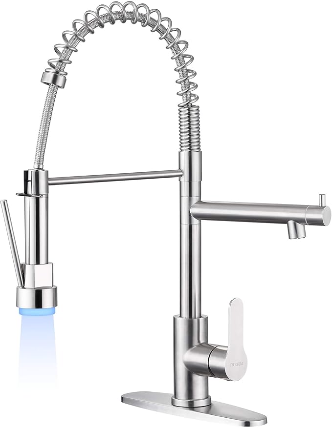 Rose Gold Kitchen Faucet with Pull Down Sprayer