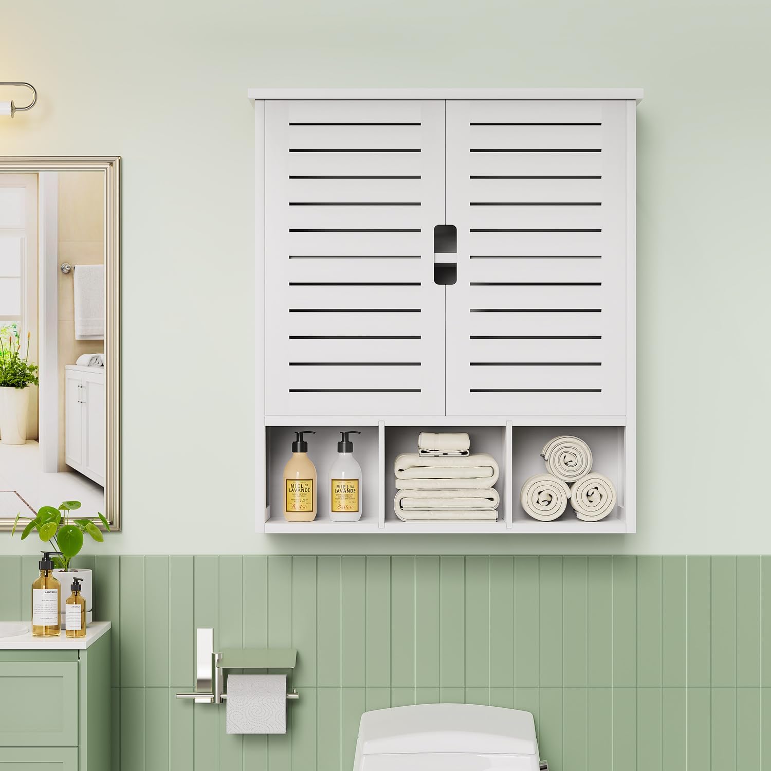 Bathroom Wall Cabinet, Bamboo Medicine Cabinet Wall Mounted