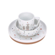 Kindergeschirr-Set Teller Schüssel TassePorzellan rutschfest/Dish Set Porcelain/Silicone