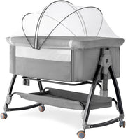 Baby Bassinet Bedside Sleeper, 3 in 1 Cradle,Easy Folding Portable Travel Cribs