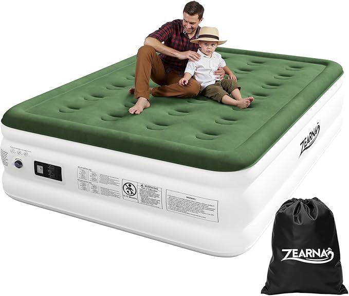 Full Size Air Mattress with Built in Pump, 18" Raised Comfort Air Bed
