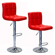 Liberty Swivel Leatherette Adjustable Hydraulic Bar Stool, Set of 2 (RED)