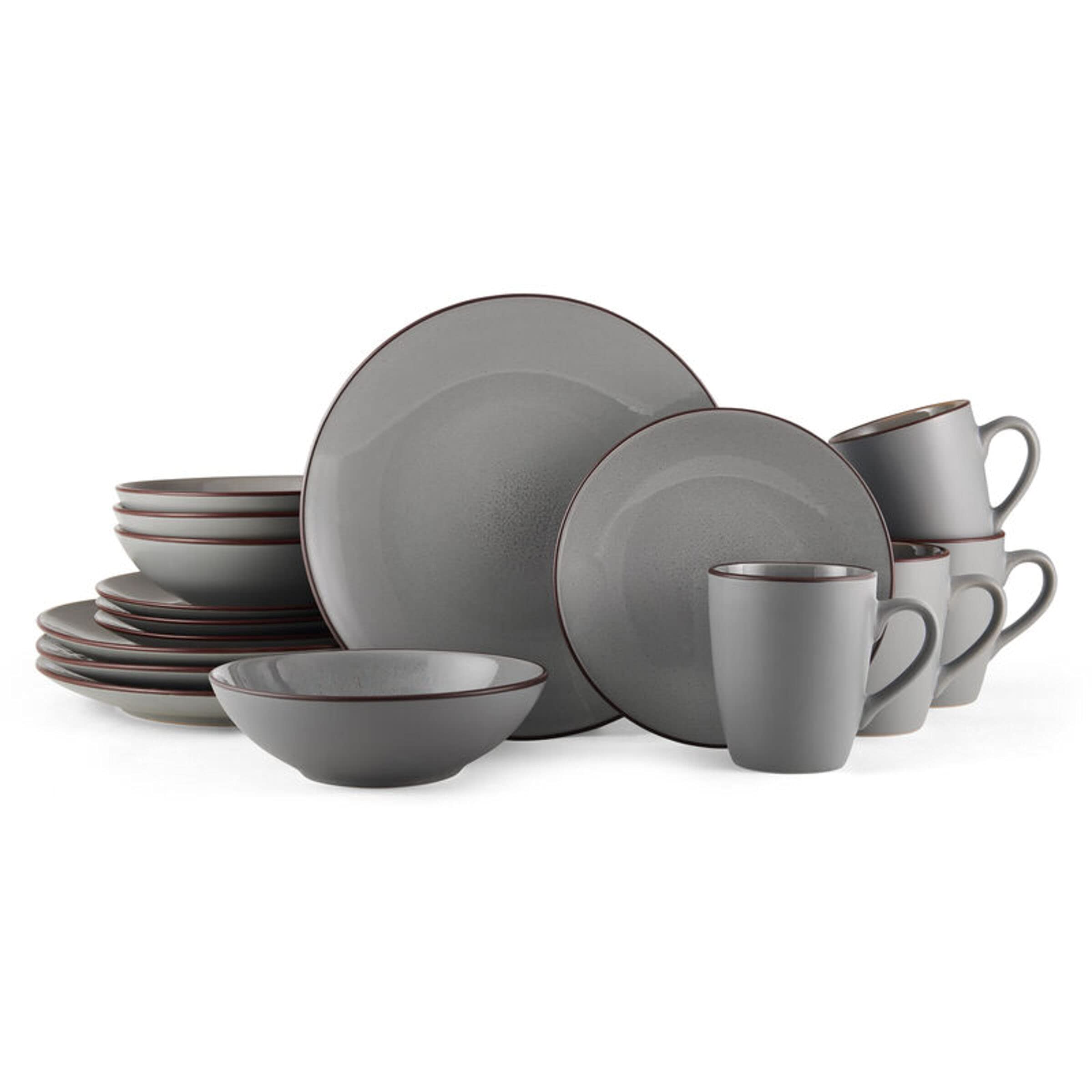 Pierce 16-Piece Dinnerware Set, Service for 4, Gray