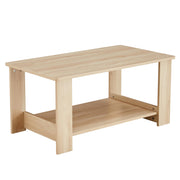 6955609318947 2-Tier Storage Shelf Solid Legs Center Living Room Wooden Farmhouse