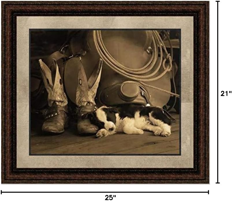 Cowboy Puppy | Framed Western Print | Various Styles