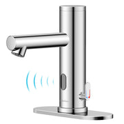 Automatic Touchless Bathroom Sink Faucet with Deck Plate,Hands Free Infrared Sensor