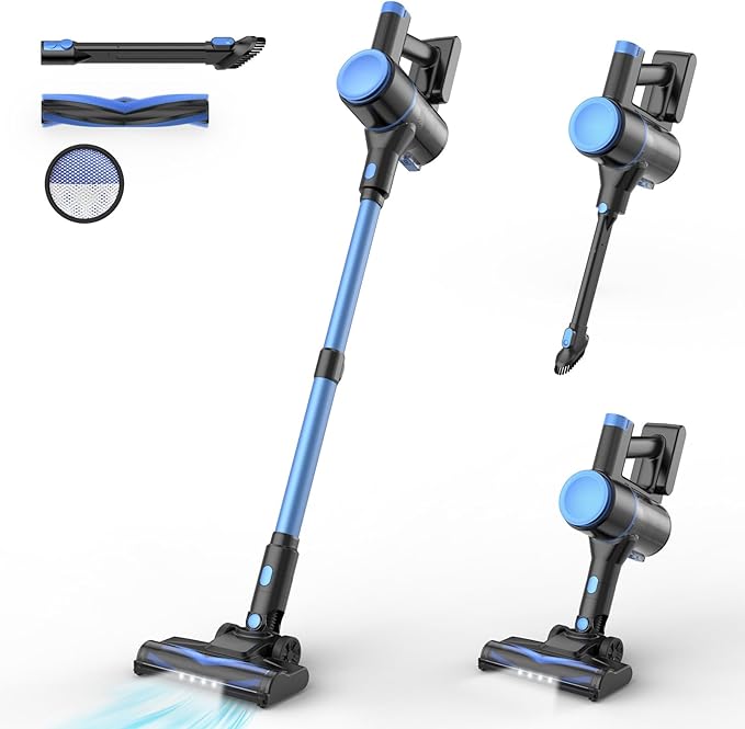 Cordless Vacuum Cleaner, Lightweight Stick Vacuum with Powerful Suction
